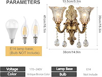 Wayluoung vintage bloemen wandmontage lamp - afbeelding 2 van  3
