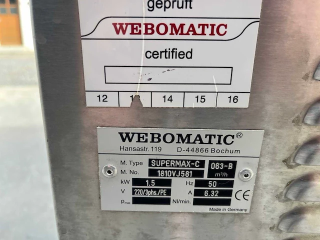 Webomatic supermax-c webomatic supermax-c – professionele kamer vacuümsealer – roestvrij staal – driefasig - afbeelding 5 van  6
