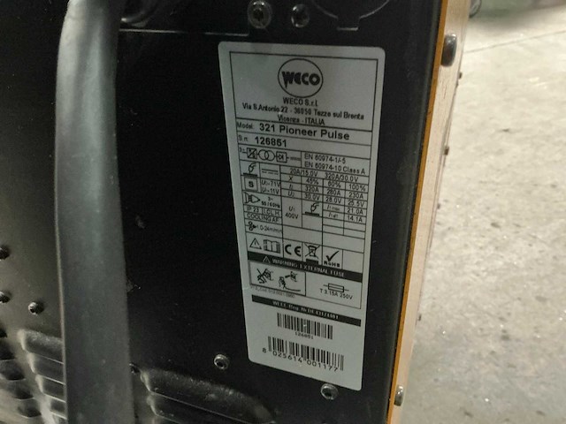 Weco pioneer pulse 321 mig lasapparaat - afbeelding 7 van  7