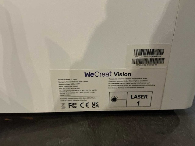 Wecreat vision 20w laser graveer machine electronica - afbeelding 11 van  15