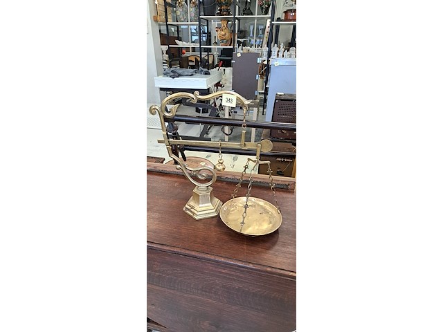 Weegschaal in messing - afbeelding 1 van  2