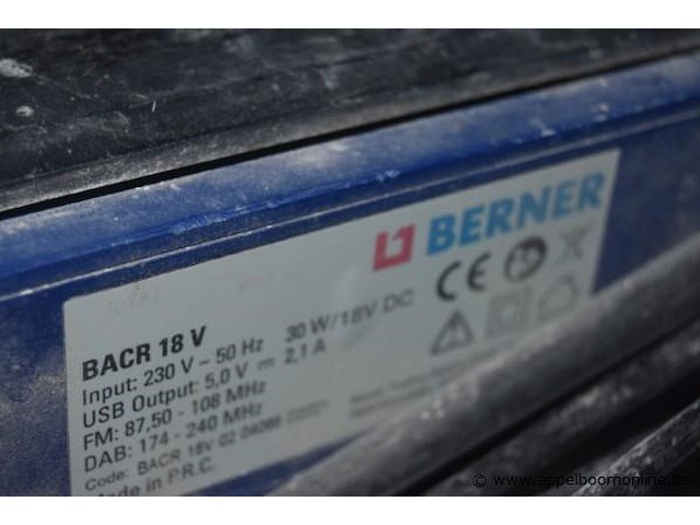 Wefradio berner bacr 18v, werking niet gekend - afbeelding 2 van  3