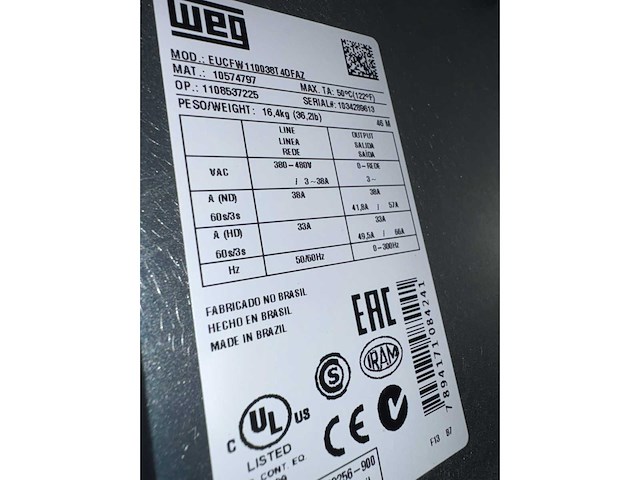 Weg eucfw110038t 40faz frequentieregelaar met schakelkast - afbeelding 3 van  11