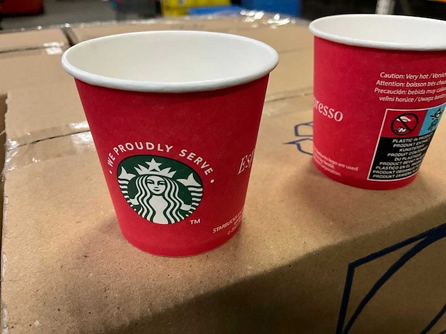 Wegwerp bekers espresso 4oz met starbucks logo (32000x) - afbeelding 6 van  7