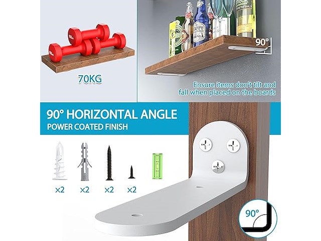 Weldun 6 beugels voor zwevende planken - afbeelding 2 van  2