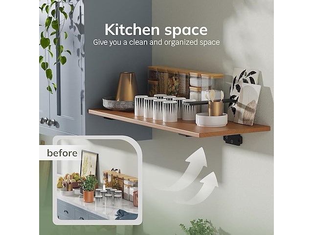 Weldun 6-delige set zwevende plankdragers 25 cm - afbeelding 4 van  6