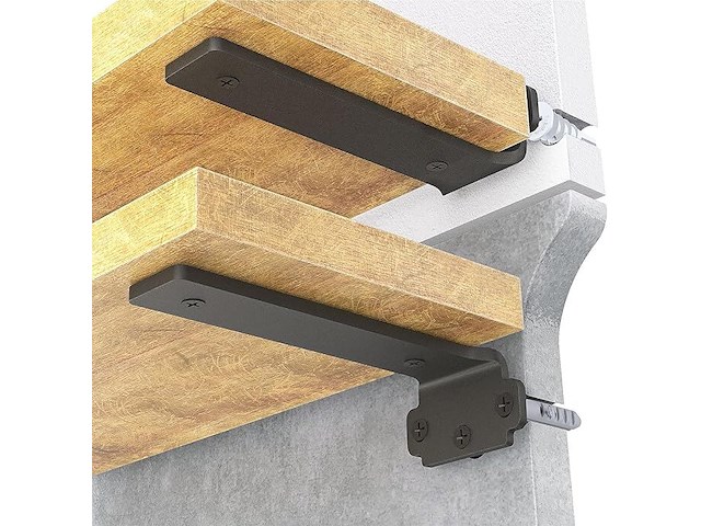 Weldun 6-delige set zwevende plankdragers 25 cm - afbeelding 1 van  6