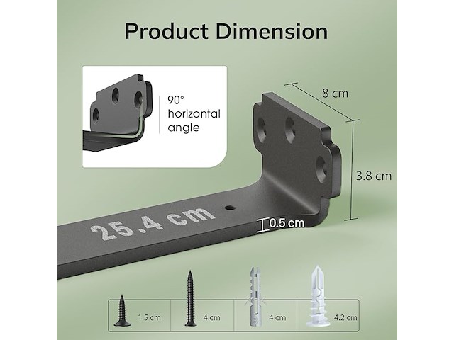 Weldun 8-delige set zwevende plankdragers 25 cm - afbeelding 6 van  6