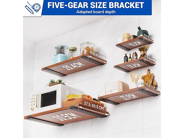 Weldun set van 6 metalen steigerplankbeugels 20cm - afbeelding 3 van  6