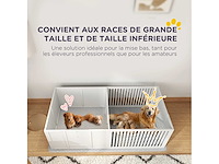 Welpenbak voor honden en puppy's, welpenren voor honden, in hoogte verstelbare deur 166 x 80 x 50 cm, wit - afbeelding 4 van  6