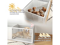 Welpenbak voor honden en puppy's, welpenren voor honden, in hoogte verstelbare deur 166 x 80 x 50 cm, wit - afbeelding 6 van  6