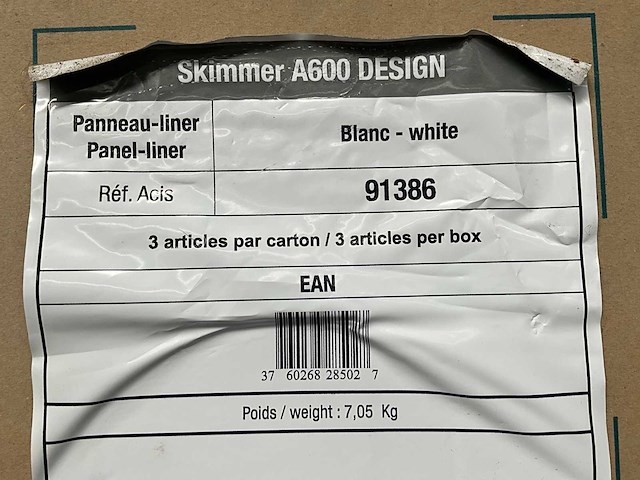 Weltico a600 design panel-liner skimmer - wit (3x) - afbeelding 1 van  2