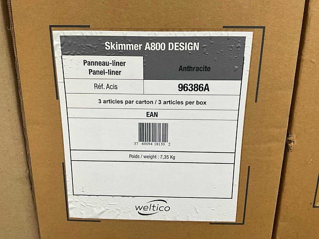 Weltico a800 design concrete-liner skimmer - antraciet (3x) - afbeelding 2 van  3