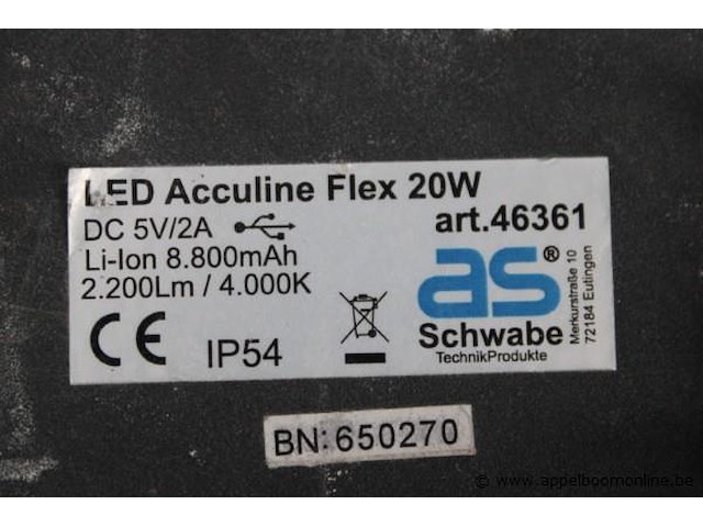 Werflamp schwabe 2200lm, werking niet gekend - afbeelding 4 van  4