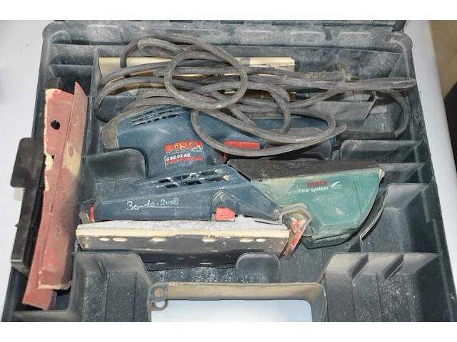 Werfradio maginon br10, slijpschijf powerplus pow20030, slijpschijf bosch pws750-125, handcirkelzaag trotec pcss-10-1400 in doos, schuurmachine bosch gss 23e in pvc koffer, poliermachine einhell bpp5 1100e in pvc koffer, laser topcraft op statief - afbeelding 3 van  36