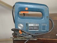 Werfradio maginon br10, slijpschijf powerplus pow20030, slijpschijf bosch pws750-125, handcirkelzaag trotec pcss-10-1400 in doos, schuurmachine bosch gss 23e in pvc koffer, poliermachine einhell bpp5 1100e in pvc koffer, laser topcraft op statief - afbeelding 32 van  36