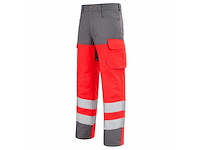 Werkbroek - hi vis rood charcoal - maat xs-xl (80x) - afbeelding 1 van  1