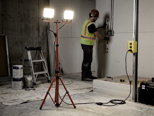 Werklamp 2x50w led 3in1 kleur cct breedstraaler waterdicht met tripod(2x) - afbeelding 3 van  7