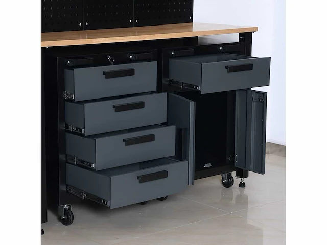 Werkplaatsinrichting - werkbank met wandkasten, werkplaatskasten, 2 opbergkasten - afbeelding 3 van  9