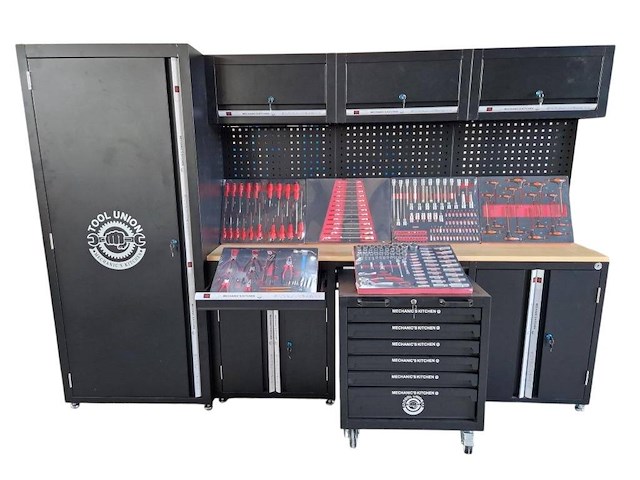 Werkplaatsinrichting tool union mechanic's kitchen 2-delige gereedschapskast nieuw met gereedschapswagen - afbeelding 1 van  1