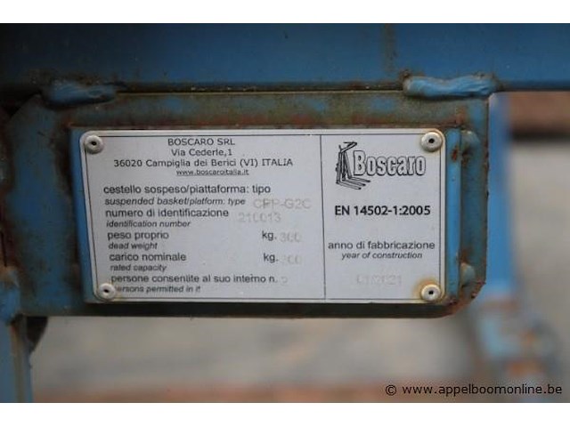 Werkplatform boscaro, cpp-g2c, 300 kg capaciteit, 2 personen, bouwjaar 2021 - afbeelding 2 van  4