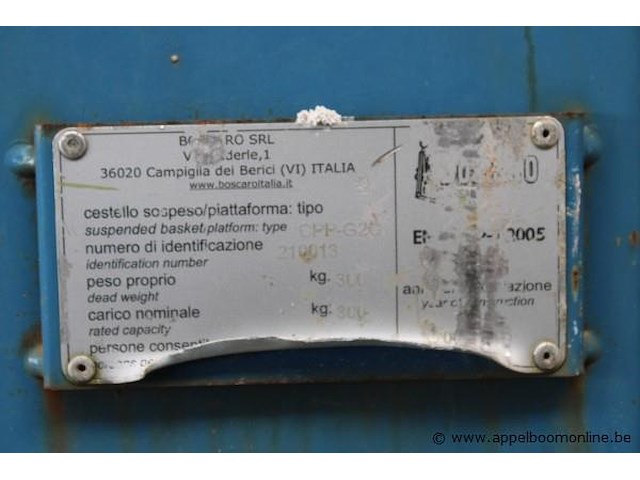 Werkplatform boscaro, cpp-g2c, 300 kg capaciteit, 2 personen, bouwjaar 2021 - afbeelding 3 van  4
