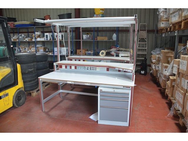 Werktafel 200x115x200 cm, ladeblok 4 laden - afbeelding 1 van  10