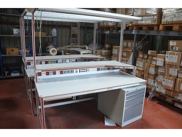 Werktafel 200x115x200 cm, ladeblok 4 laden - afbeelding 4 van  10