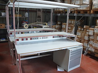 Werktafel 200x115x200 cm, ladeblok 4 laden - afbeelding 4 van  10