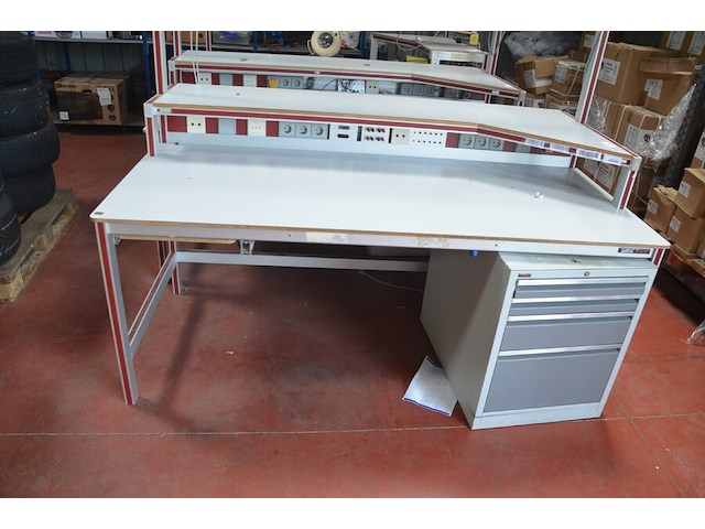 Werktafel 200x115x200 cm, ladeblok 4 laden - afbeelding 5 van  10