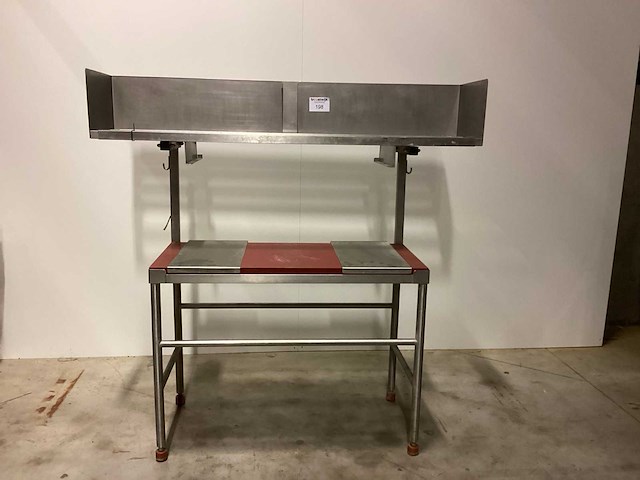 Werktafel met schaaltjesmand rvs werktafel - afbeelding 1 van  4