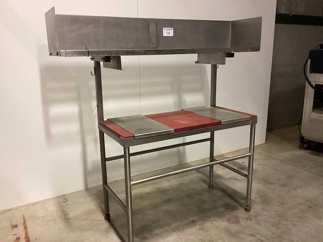 Werktafel met schaaltjesmand rvs werktafel - afbeelding 3 van  4