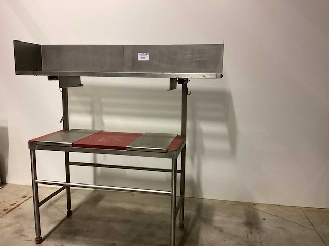 Werktafel met schaaltjesmand rvs werktafel - afbeelding 4 van  4