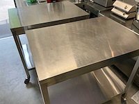 Werktafels rvs horeca met en zonder wielen (4x) - afbeelding 2 van  6