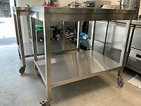 Werktafels rvs horeca met en zonder wielen (4x) - afbeelding 1 van  6