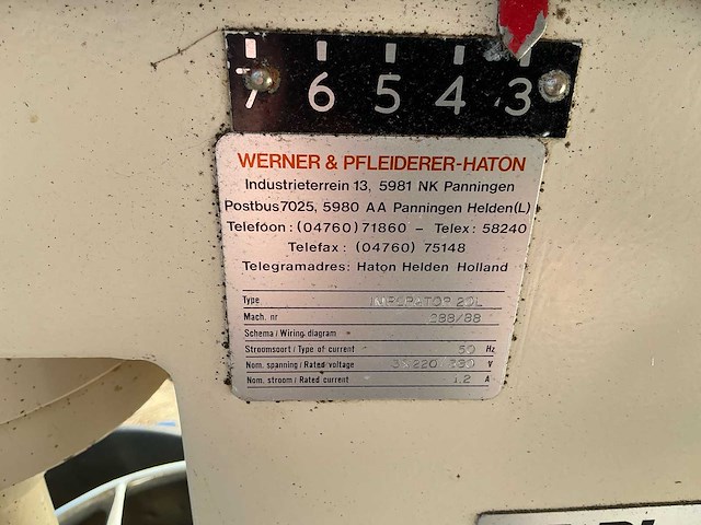 Werner & pfleiderer imperator 20 l mobiele menger - afbeelding 3 van  4