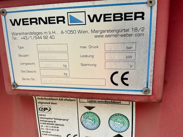 Werner weber mpc16k perscontainer - afbeelding 5 van  5