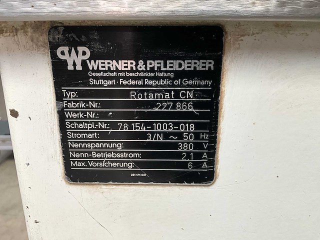 Werner&pfleiderer rotamat cn verdeelopboller - afbeelding 8 van  8