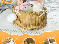 Whemyreat handgemaakt rotan wikkelmand met 3 vakken - afbeelding 3 van  3