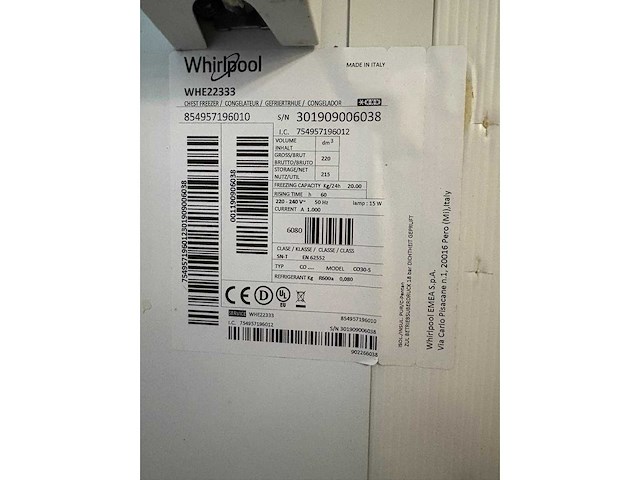 Whirlpool - whe22333 - diepvrieskist - vriezer - afbeelding 5 van  7