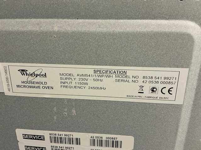 Whirlpool avm541/1/wp/wh microgolfoven en keukentoebehoren - afbeelding 4 van  10