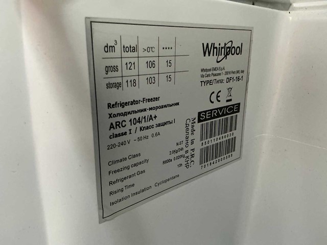 Whirlpool df1-16-1 koelkast - afbeelding 7 van  7