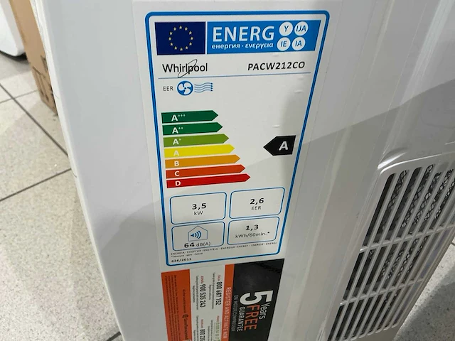 Whirlpool ecosilent pacw212co mobiele airconditioning - afbeelding 4 van  7