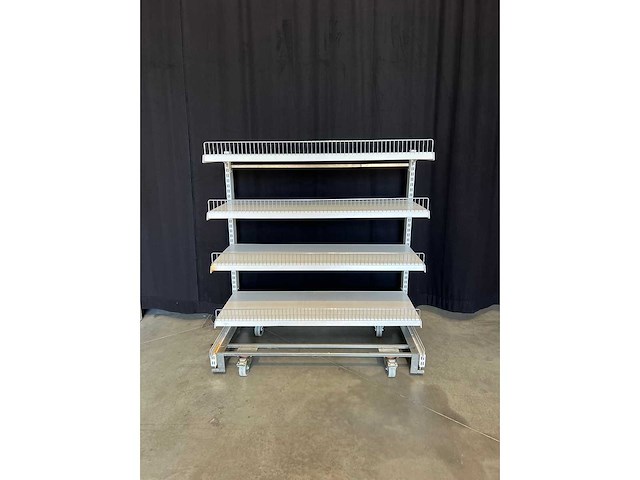 White mobile retail shelving - shop racking - afbeelding 4 van  4