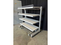 White mobile retail shelving - shop racking - afbeelding 2 van  3