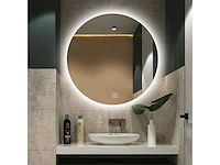 Wiesbaden - rond - led spiegel - design - ronde spiegel met verlichting - 3 led-standen en dimbaar - verwarmingsfunctie- condensvrij - 100 x 100 cm - 01u-h1u - afbeelding 1 van  1