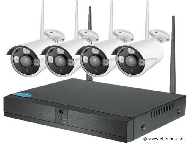 Wifi cctv camera beveiligingset draadloos met 4 cameras (nachtzicht) - afbeelding 2 van  4