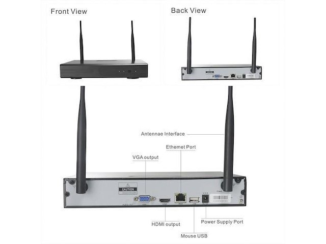 Wifi cctv camera beveiligingset draadloos met 4 cameras (nachtzicht) - afbeelding 3 van  4
