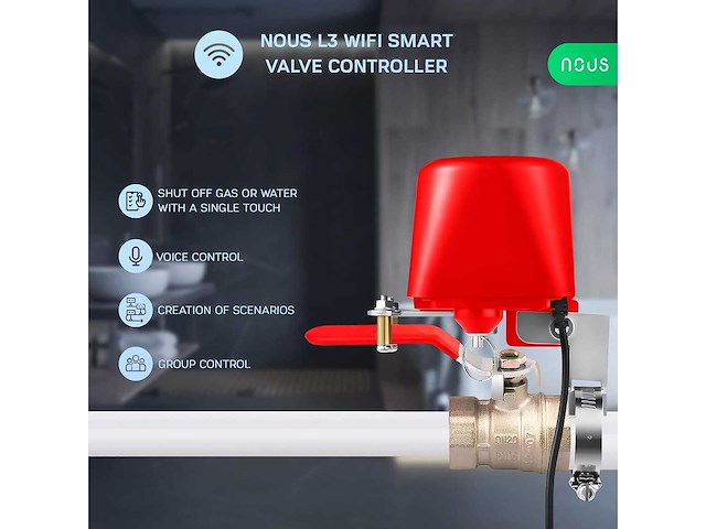 Wifi elektrische waterkraan, compatibel met google assistant en amazon alexa, slim thuis via tuya smart life - afbeelding 2 van  2
