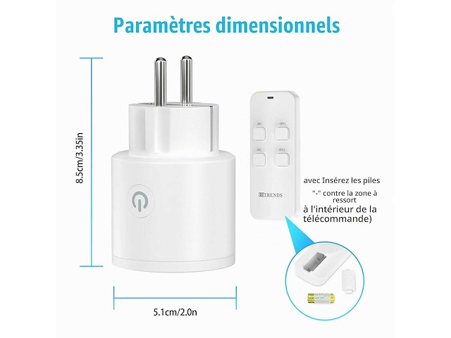 Wifi-stekker met timer, 2-pack met afstandsbediening - afbeelding 2 van  2